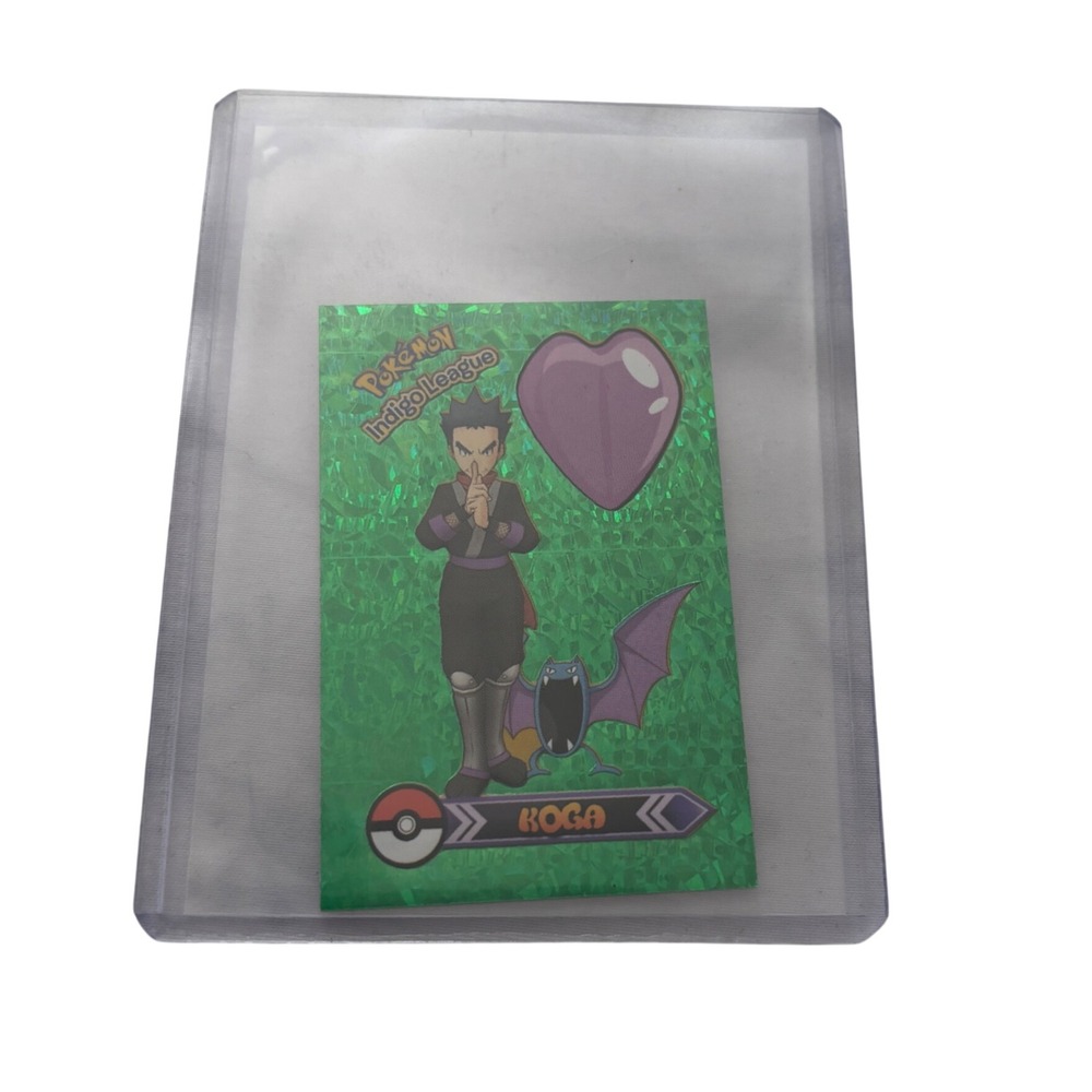 Pokemon Indigo League Koga Sticker Vintage Prism Holo Gym Leader Green 1995 Rare